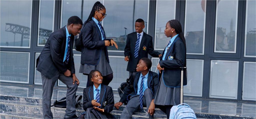 Students interacting at a Christian school in Abuja