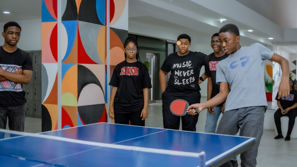 Students enjoying a game of table tennis at Jewels Leading Lights International